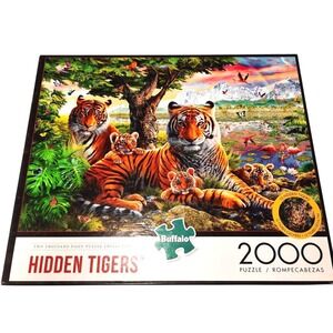 Buffalo Games Hidden Tigers 2000 Piece Jigsaw Puzzle 12 Hidden Images Jungle Art